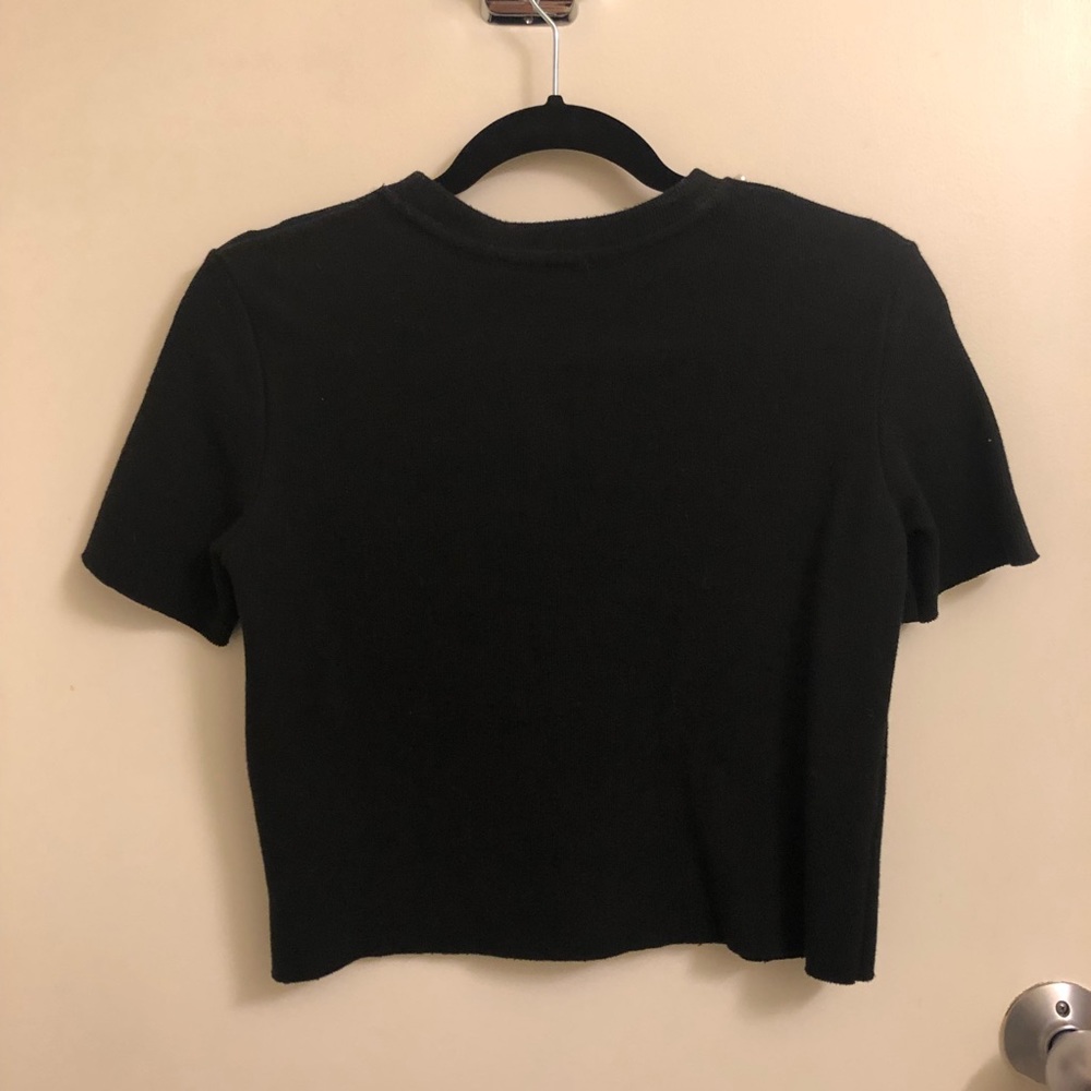 Zara trafaluc pearl black crop top sweater - Picture 3 of 3